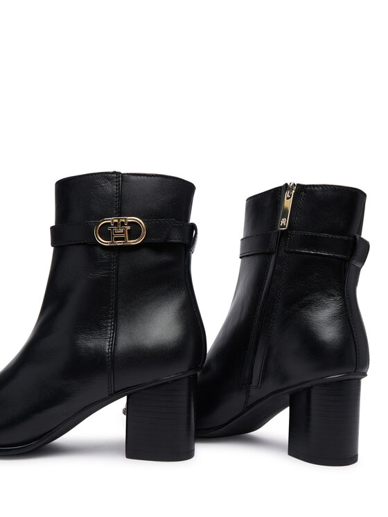 Tommy Hilfiger Tommy Hilfiger Stiefeletten Th Strap Leather Block Heel Boot FW0FW09488 Schwarz