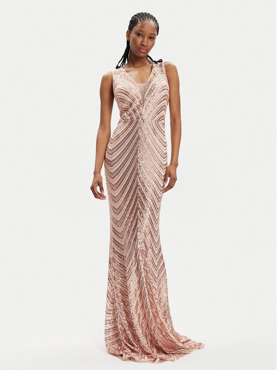 Fracomina Fracomina Večerna obleka FQ24SD3029W66701 Roza Slim Fit