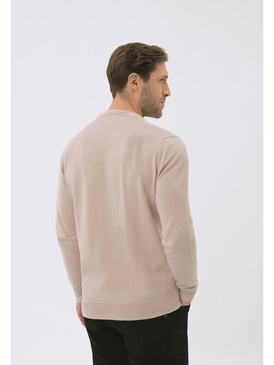 Volcano Volcano Sweter S-KLARO Beżowy Regular Fit