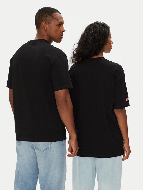 Hunter Hunter Tričko Abele UNISEX HARU0007251 Čierna Regular Fit
