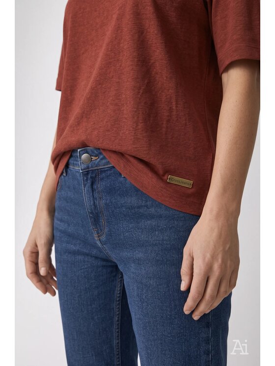 Cross Jeans Cross Jeans T-Shirt 56275-499 Czerwony Oversize