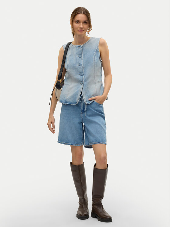 Vero Moda Vero Moda Szorty jeansowe Villa 10326196 Niebieski Loose Fit