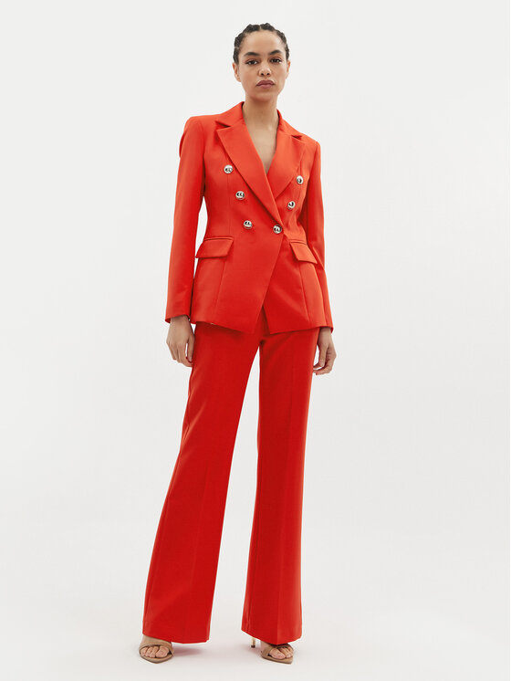 Maryley Maryley Kalhoty z materiálu 24EB587/43FI Červená Relaxed Fit