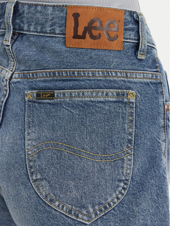 Lee Lee Szorty jeansowe Rider 112363785 Niebieski Straight Fit