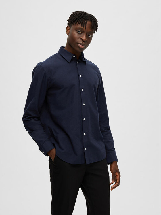 Selected Homme Selected Homme Πουκάμισο 16079052 Σκούρο μπλε Regular Fit
