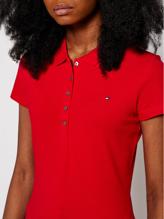 Tommy Hilfiger Tommy Hilfiger Polo majica New Chaira 1M57636661 Rdeča Slim Fit