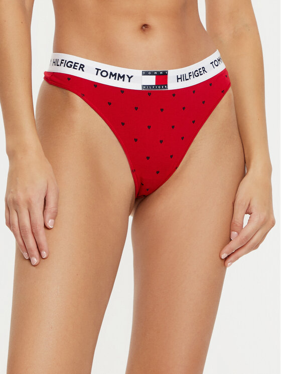 Női Tanga Tommy Hilfiger, Méret: L, Piros, UW0UW05656