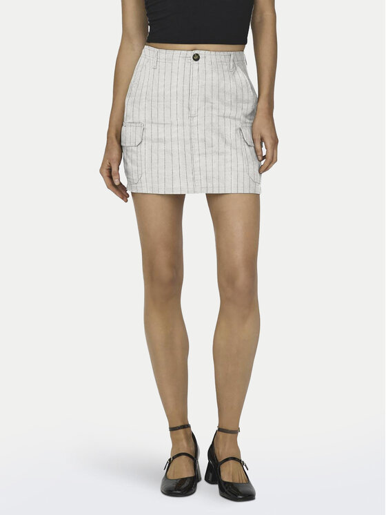 ONLY Minigonna Malfy-Caro 15310982 Bianco Regular Fit, taglia : S