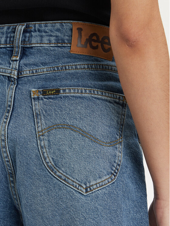 Lee Lee Szorty jeansowe Stella 112349020 Niebieski Wide Leg