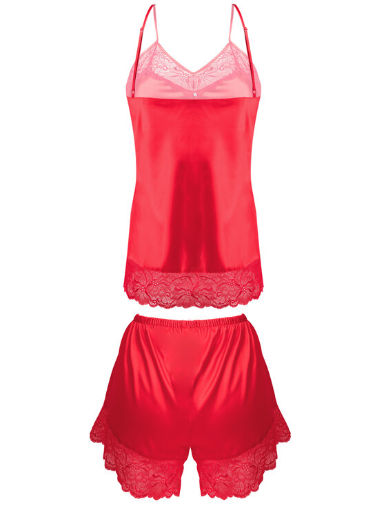 DKaren Lingerie DKaren Lingerie Komplet bielizny Brenda Czerwony Classic Fit