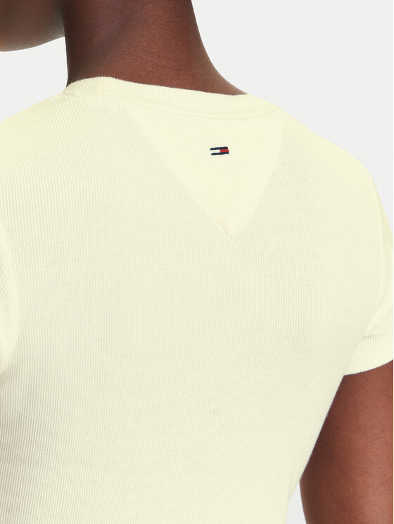 Tommy Jeans Tommy Jeans T-Shirt DW0DW21421 Kremowy Slim Fit
