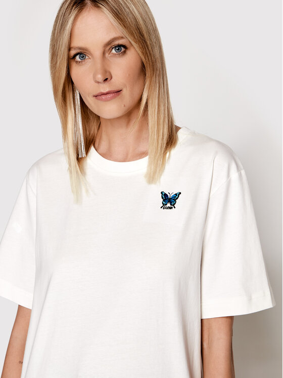 Silvian Heach Silvian Heach T-Shirt Kaisa PGP22373TS Λευκό Oversize
