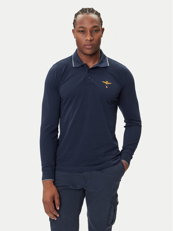 Aeronautica Militare Polokošeľa 252PO1653UP00082 Tmavomodrá Regular Fit