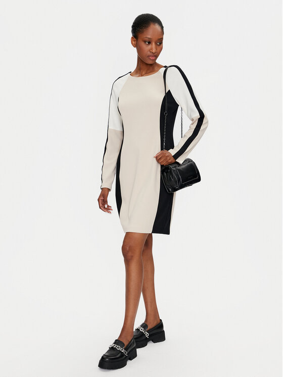 DKNY DKNY Haljina za svaki dan DD4E1B89 Bež Regular Fit