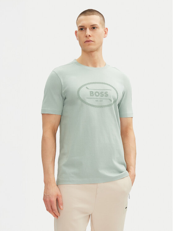 BOSS Tričko 50537825 Zelená Regular Fit