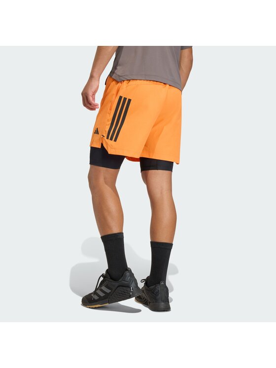 adidas adidas Αθλητικό σορτς D4T PrimeLift 3 Stripes KA1197 Πορτοκαλί Regular Fit