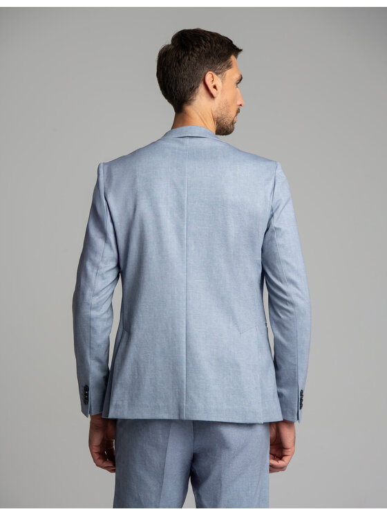 Borgio Borgio Marynarka Esine Niebieski Slim Fit
