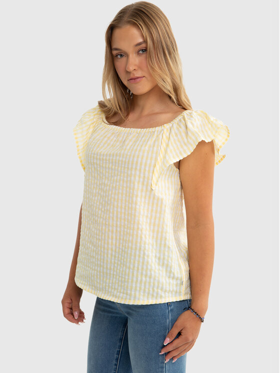 BIG STAR BIG STAR Bluzka KINGA Żółty Basic Fit