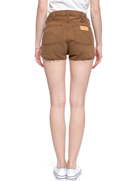Wrangler Wrangler Szorty jeansowe THE SHORT Brązowy Regular Fit