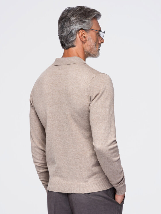 Ombre Ombre Polo OM-POLS-0151 Brązowy Regular Fit