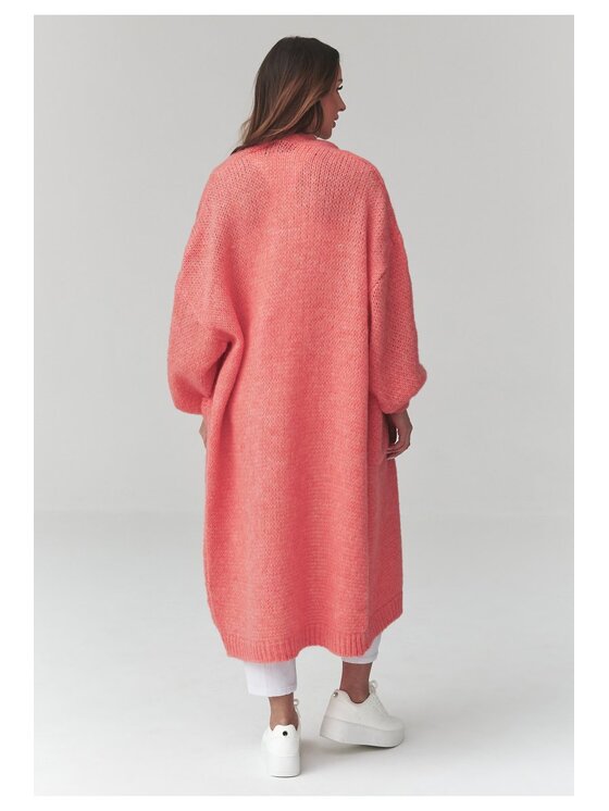 Makadamia Makadamia Sweter S172 Koralowy Loose Fit