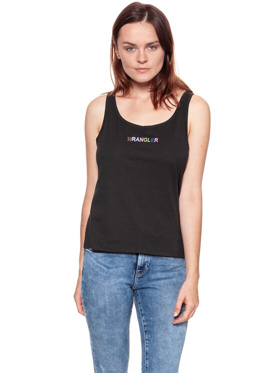 Wrangler Wrangler T-Shirt TANK Czarny Regular Fit