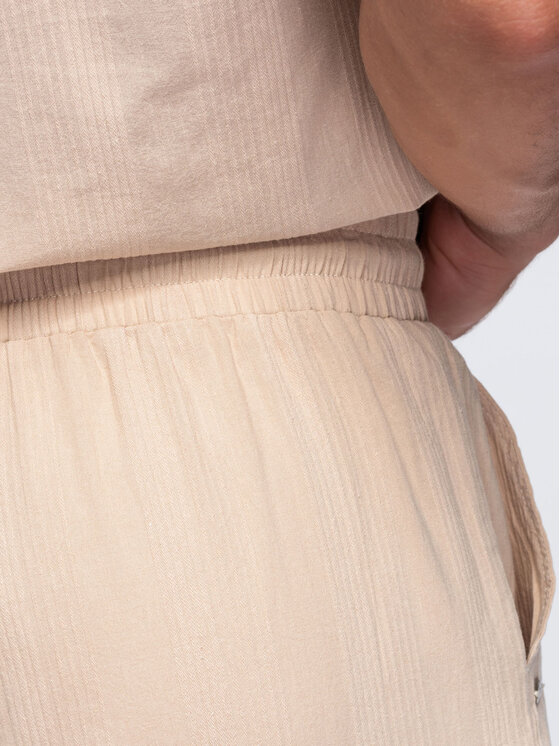 Ombre Ombre Spodnie materiałowe OM-PACP-0312 Brązowy Regular Fit