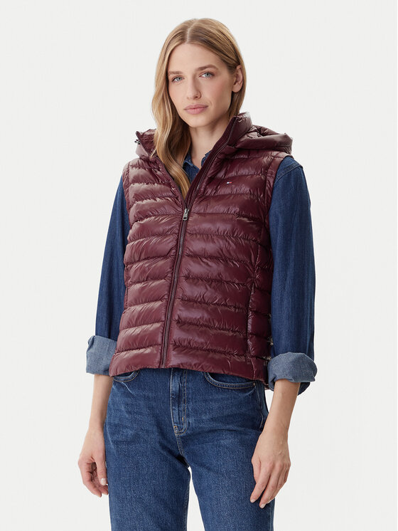 Tommy Hilfiger Tommy Hilfiger Αμάνικο Μπουφάν WW0WW47352 Μπορντό Slim Fit