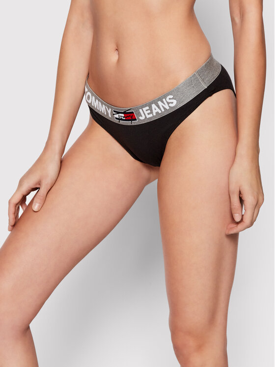 Tommy Jeans Klasične Spodnje Hlačke Bikini UW0UW02773 Črna