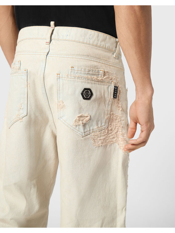PHILIPP PLEIN PHILIPP PLEIN Jeansy 21647 Beżowy Loose Fit