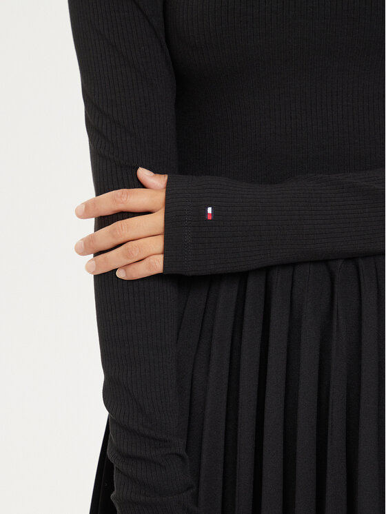 Tommy Hilfiger Tommy Hilfiger Úpletové šaty WW0WW44176 Čierna Regular Fit