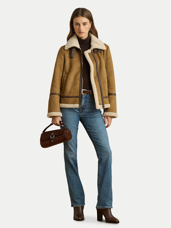 LAUREN RALPH LAUREN LAUREN RALPH LAUREN Kurtka z imitacji skóry 297P04122002 Brązowy Regular Fit