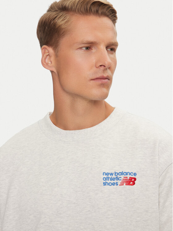 New Balance New Balance Bluza Athletics Premium Logo MT41547AHH Szary Relaxed Fit