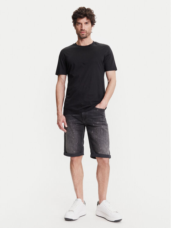 KARL LAGERFELD KARL LAGERFELD Pantaloni scurți de blugi 265820 552832 Negru Slim Fit