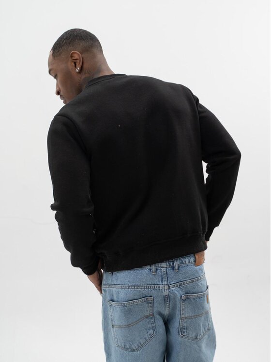 Jigga Wear Jigga Wear Bluza Bluza Bez Kaptura Męska Czarna Jigga Wear Badge XXL Czarny Regular Fit