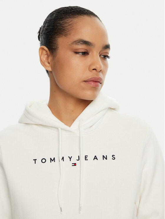 Tommy Jeans Tommy Jeans Bluză Linear DW0DW17324 Alb Regular Fit
