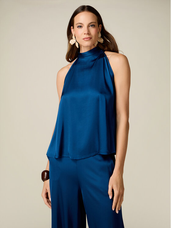Oltre Oltre Blusa 2062J000837N024 Blu A-Line Fit