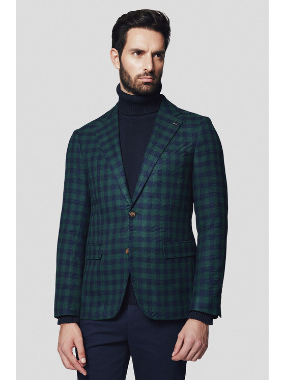 Lancerto Lancerto Marynarka Molfetta MA131224000002 Zielony Slim Fit