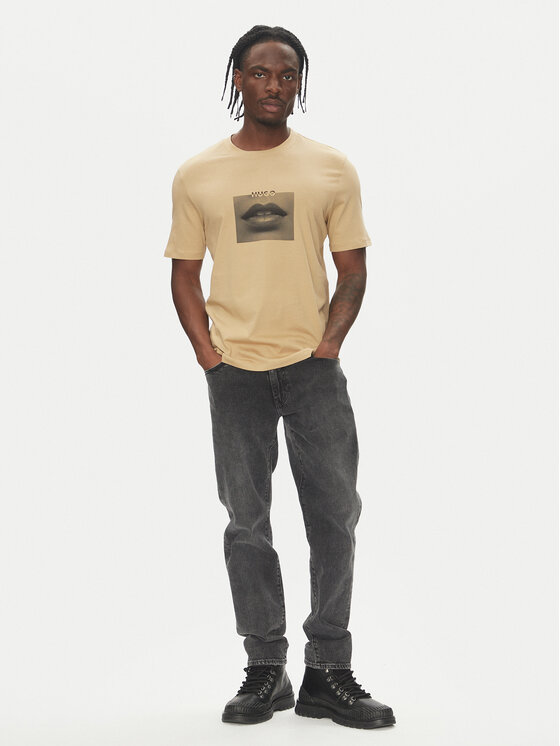 HUGO HUGO Футболка Deterni 50544496 Бежевий Regular Fit