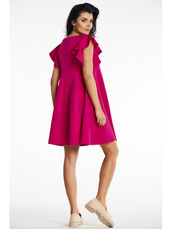 Awama Awama Sukienka letnia A643 Fioletowy Basic Fit