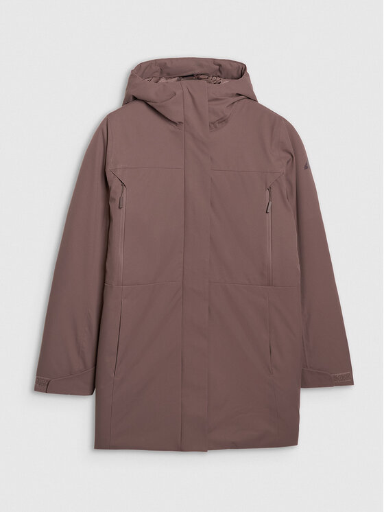 4F 4F Płaszcz przejściowy URBAN COMMUTER Brązowy ciemny Regular Fit