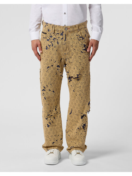 PHILIPP PLEIN PHILIPP PLEIN Jeansy 28997 Beżowy Loose Fit