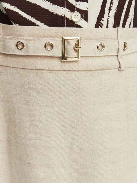 Guess Guess Midi sukňa W6GD69 W2092 Svetlo béžová Regular Fit