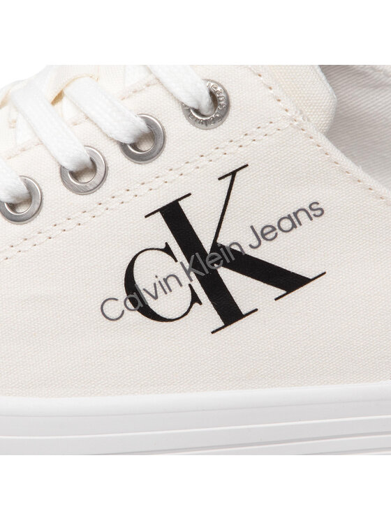 Calvin Klein Jeans Calvin Klein Jeans Tenis superge Vulcanozed Flatform Laceup Co YW0YW00254 Bela