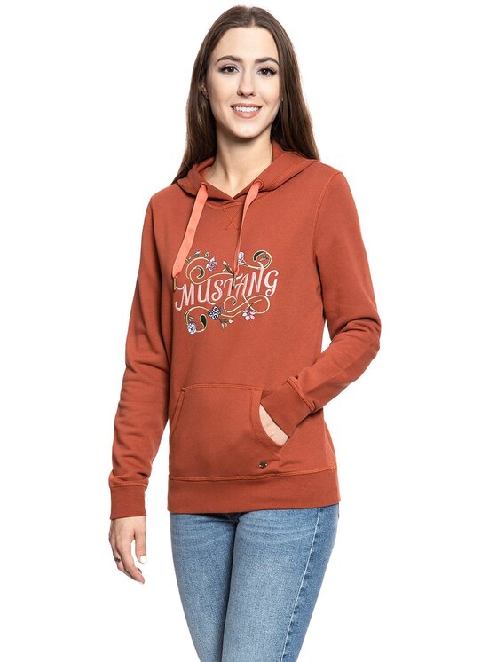 Mustang Mustang Felpa BELLA H EMBROIDERY Arancione Regular Fit