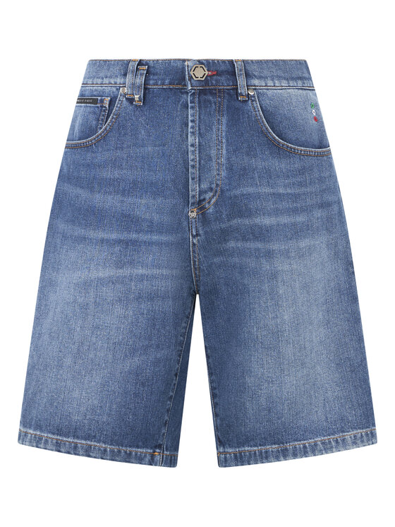 PHILIPP PLEIN PHILIPP PLEIN Szorty jeansowe 30583 Niebieski Loose Fit