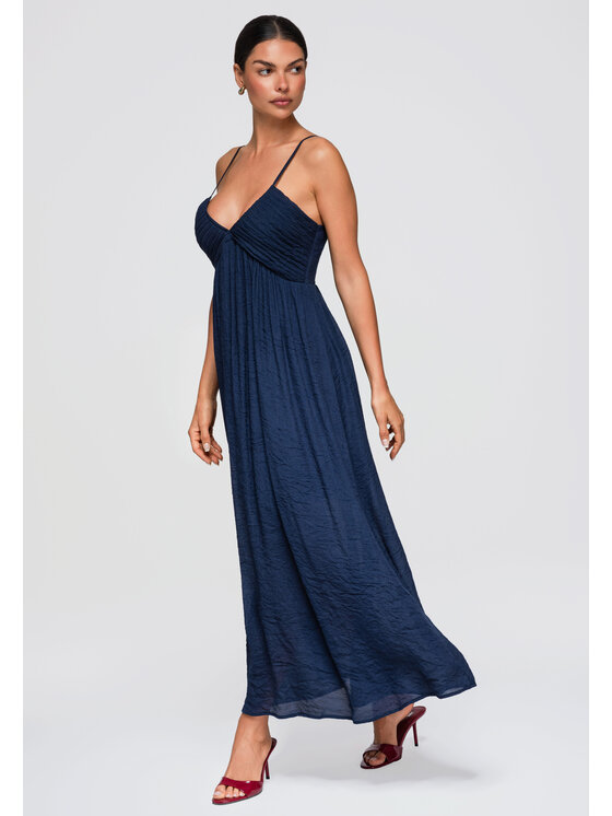 Ombre Ombre Sukienka codzienna OW-DLR-E0009 Granatowy Loose Fit