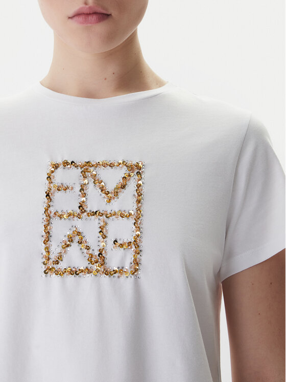 Marella Marella T-shirt Tema 2615971031 Bianco Regular Fit