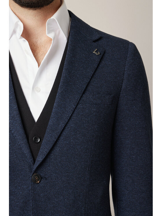 Lancerto Lancerto Marynarka Craco MA131225000009 Granatowy Slim Fit