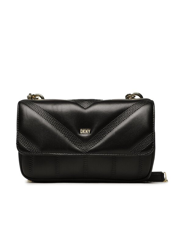 DKNY Ročna torba Becca Md Flap Should R313BW79 Črna